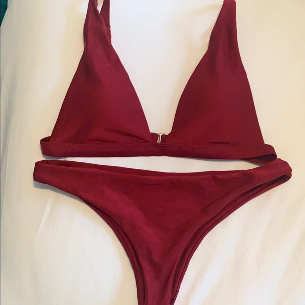 Koana by Zaful deep red bikini size S and M